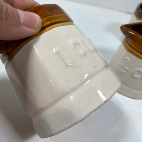 Vintage ROC Taiwan Stamped Stoneware Crockery Measuring Cups 4 piece set EUC - Picture 10 of 15